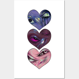 Triple Heart Eyes Posters and Art